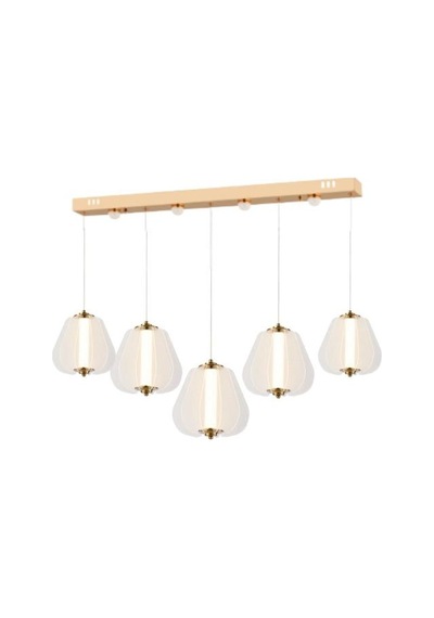 Hopps 90 Watt 5'li Sıralı Bakır Led Sarkıt Avize Bakır