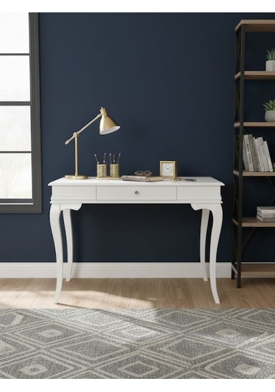 Regnum Fransız Still Ahşap Çalışma Masası 80x125 Beyaz