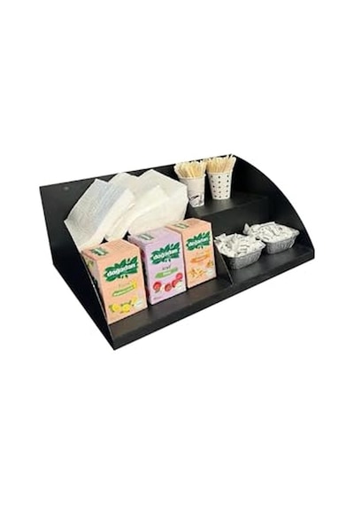 Kasaönü, Bar Önü,tezgah Önü Aperatif Standı, Tezgahönü Organizer Raf 50 Cm 2 Katlı Model Siyah Diğer