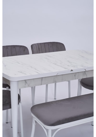 Nehir Beta Banklı Lak Panel Açılır Mutfak Masa Takımı 75x130cm