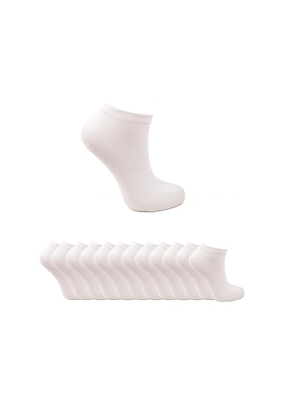 Ozzy Socks 12 Çift Ekonomik Pamuklu Beyaz Erkek Patik Beyaz