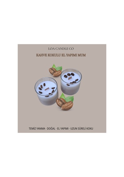 Loa Candle Co Kahve Kokulu El Yapımı Soya Mum Beyaz - 717849628 Beyaz