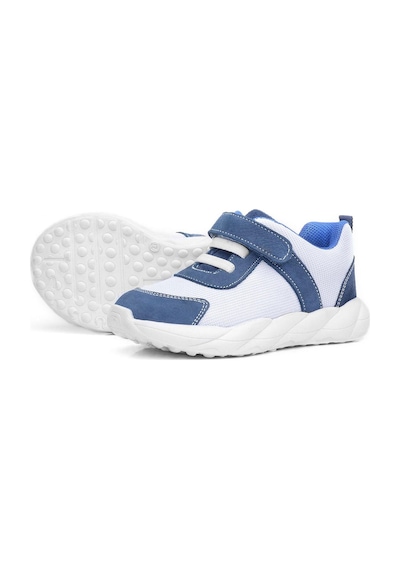 Rakerplus Barefoot Hakiki Deri Krem Lacivert Cırt Cırtlı Çocuk Spor Ayakkabı Krem