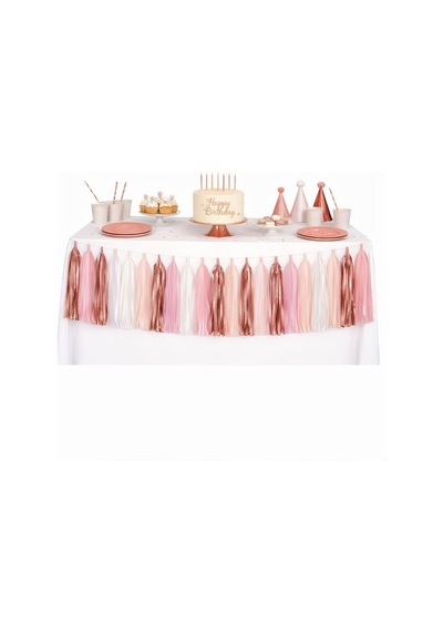Dekoratif Püsküllü Süs 4.2 Metre 20 Parça Rose Gold Pembe Tüm Yaşlar