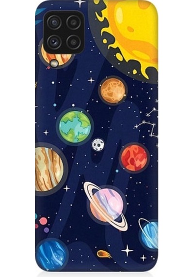 Samsung Galaxy A22 Uyumlu Gezegenler Ve Yıldız Haritası Desenli Silikon Kılıf