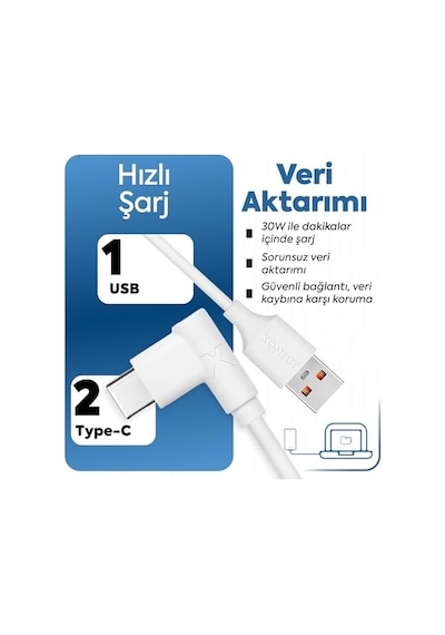 Usb To Type-c İle Uyumlu İphone Ve İle Uyumlu Hızlı Şarj Ve Data Kablosu 40 Cm L Tipi Gaming Siyah
