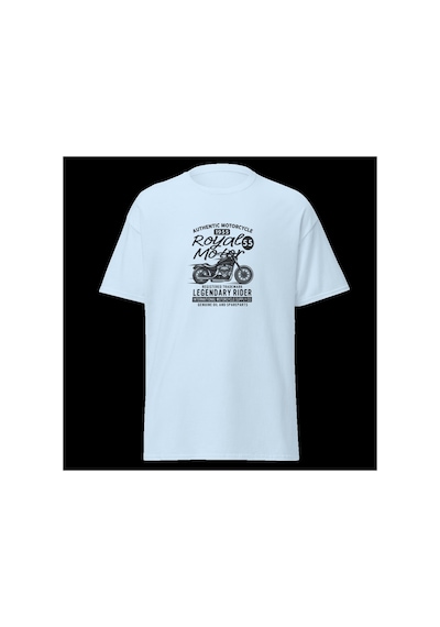 Wildstyle Royal Motor Legendary Rider Motosiklet Vintage Motor Baskılı Unisex Bisiklet Yaka Pamuklu Tişört - B