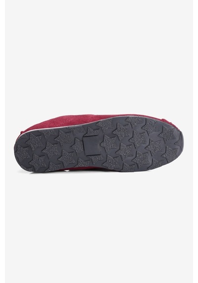 Mubiano Kadın Süet Sneaker Arka Lastikli Aksesuarlı Spor Ayakkabı Moya Bordo Bordo Süet