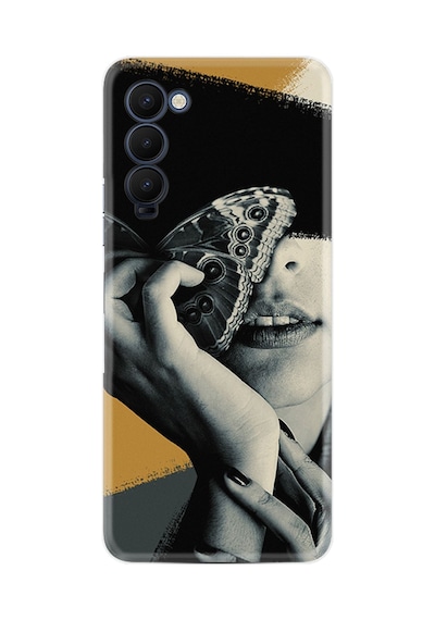 Tecno Camon 18 Premier Kılıf Resimli Desenli Silikon Platinium Series Butterfly Girl 1837