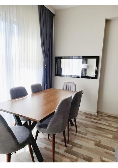 Dfn Wood Mdf Dikdörtgen Siyah Duvar Salon Boy Aynası 130x60 Cm Çok Renkli