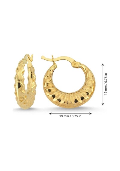 Sembol Gold Altın Halka Küpe 1.9 Cm 14 Ayar