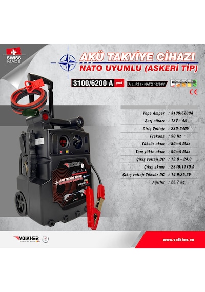 Akü Takviye Cihazı 12-24v. 3100-6200a. Nato Uyumlu Askeri Tip