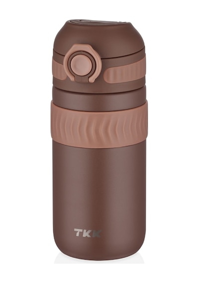Tkk 450 Ml Kahverengi Çocuk Ve Yetişkin Paslanmaz Çelik Termos Matara - Kahve Termosu