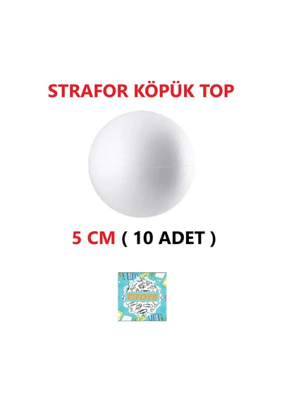 Strafor Köpük Top Küre Top Beyaz - 5 Cm - 10 Adet