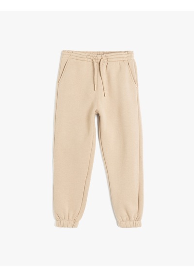 Koton Beli Lastikli Cep Detaylı Basic Jogger Eşofman Altı Kahverengi 5wkb40201tk Kahve
