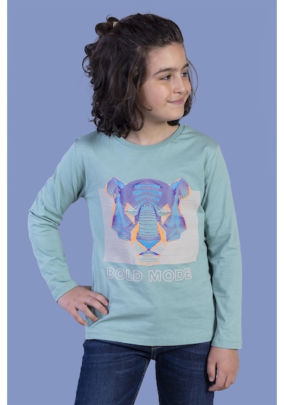 Toontoy Kids Toontoy Erkek Çocuk Kabartma Baskılı Tişört Yeşil