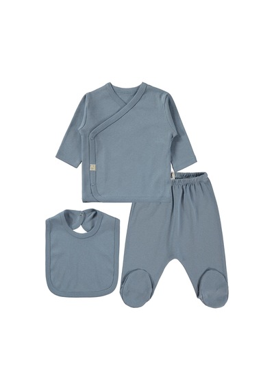 Civil Baby 3'lü Basic Zıbın Takımları - Mavi