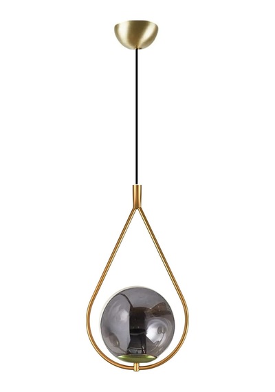 Damla Camlı Tekli Modern Hol Salon Oturma Odası Giriş Tekli Avize Gold