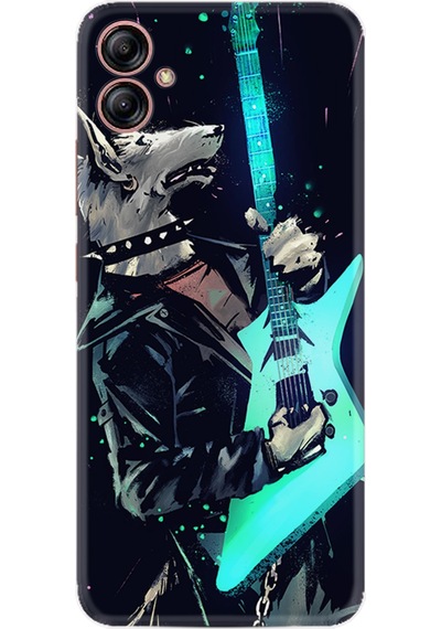 Samsung Uyumlu Galaxy A04E Kılıf Silikon Desen Özel Seri Dog Guitar 1789