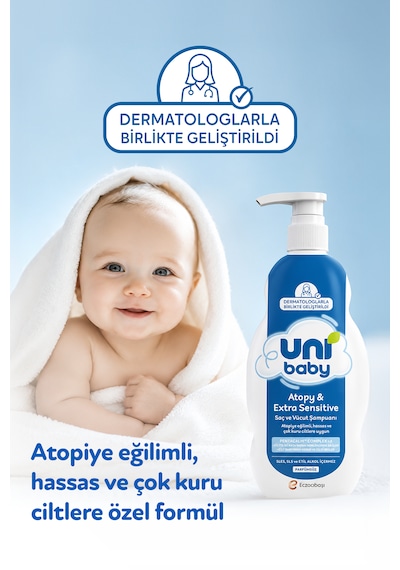 Uni Baby Atopy & Extra Sensitive Atopik Ciltlere Özel Saç ve Vücut Şampuanı 500 Ml