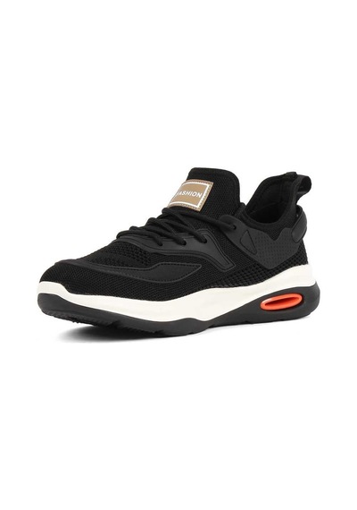 Erkek Siyah Bağcıklı Kalın Tabanlı Sneaker