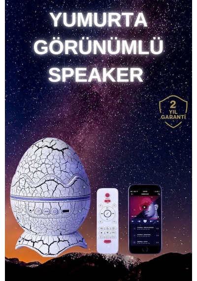 Yumurta Şeklinde Su Dalgalı Bluetooth Speaker Lamba Renkli Şarjlı Belirtilmemiş