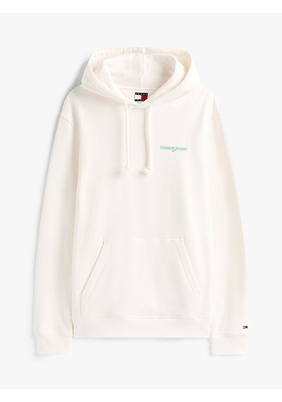 Tommy Hilfiger Tjm Reg Blur Scrpt Bck Hood Ext Erkek Beyaz Kazak - Dm0dm22112