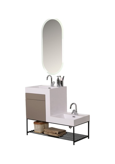 Kobos Up-down 100 Cm Banyo Dolabı Seti Latte Açık Kahverengi Kobos Up-down 100 Cm Banyo Dolabı Seti Latte Açık Kahverengi