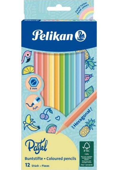 Pelikan Kuru Boya Kalemi Pastel Renkler 12 Li 701143 Çok Renkli