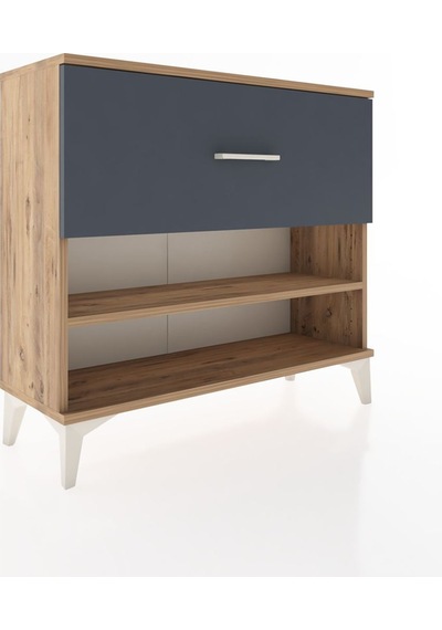 Arges Şifonyer Tek Raflı Tek Çekmeceli 88x30x80 Çam-antrasit Atlas Çam