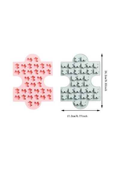 Silikon Kek Kalıp Çikolata Puzzle Şekilli Minik Puzzele Kalıbı Şeker Hamuru Jelibon Kalıbı Çok Renkli