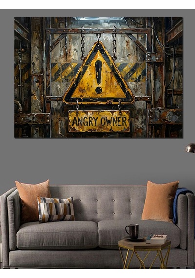 Danger High Voltage Uyarı Levhası Dekoratif Kanvas - Mdf Ahşap Tablo