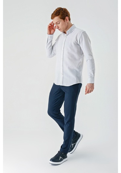 İmza Koyu Mavi Uzun Kollu Çizgili Biritli Yaka Pamuklu Likralı Casual Slim Fit Dar Kesim Gömlek 1004240233-koyu Mavi Koyu Mavi İmza Koyu Mavi Uzun Kollu Çizgili Biritli Yaka Pamuklu Likralı Casual Slim Fit Dar Kesim Gömlek 1004240233-koyu Mavi Koyu Mavi