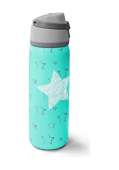 Coral High Turkuaz Yıldız Desenli Pipetli Ve Direkt İçim Çelik Termos 800 Ml 38593 Turkuaz