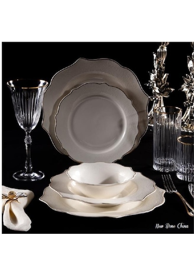 Massimo Verona Relief Gold 6 Kişilik 24 Parça Yemek Takımı