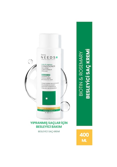 Derma Needs Yıpranmış Ve Dökülen Saçlara Özel Besleyici Saç Kremi 400 ML Amino Asit + Vitamin İle Güçlü Bakım