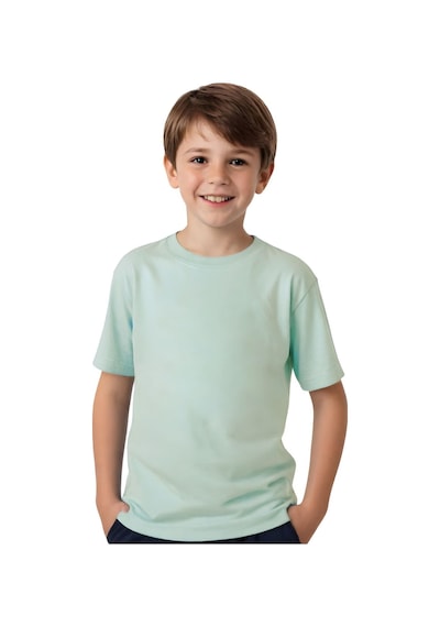 Fyk Kids Unisex 3 Lü Çocuk Düz Basic Kısa Kollu T-shirt Çok Renkli
