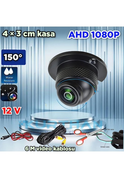 Ahd 1080p 150'' Geniş Açılı Metal Kasa 4 3 Cm Mini Kamera 12 V