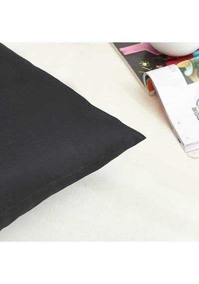 Vionel Home Pamuklu 2'li Kapaklı Yastık Kılıfı 50x70 Cm - Yumuşak Ve Nefes Alabilir Siyah Abanoz