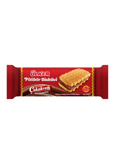 Ülker Pötibör Bisküvi Sandviç 229 G Kakao - Kakaolu Fındık Kremalı 6'li Avantaj Paketi - 6 Adet Tarı