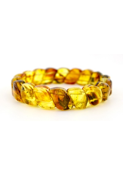 Kehribar Bileklik Fosilli Roleks Özel Tasarım Ambergold Blk23-45 Çok Renkli