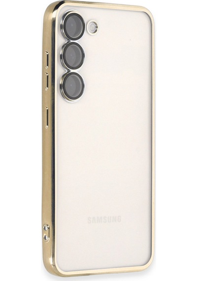 Samsung Galaxy S23 Uyumlu Kılıf Lensli Silikon - Gold