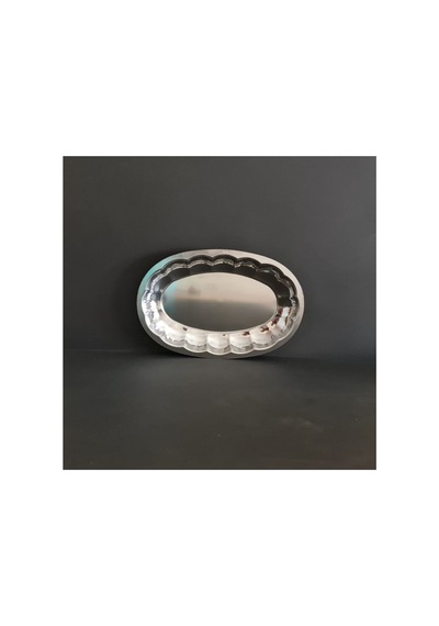 2 Adet Paslanmaz Çelik 430 Kalite Kayık Tabak 24x16 Cm Servis Tabağı Kahvaltılık, Meze, Salata Metalik