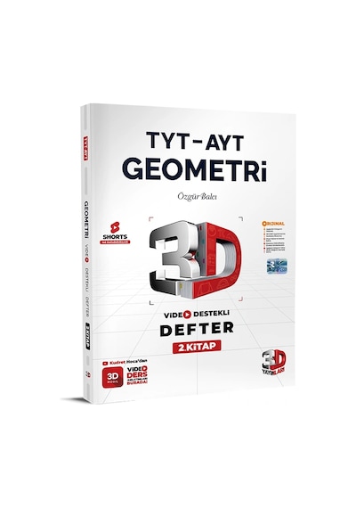 3d Yayınları Tyt - Ayt Geometri Video Destekli Defter 2. Kitap
