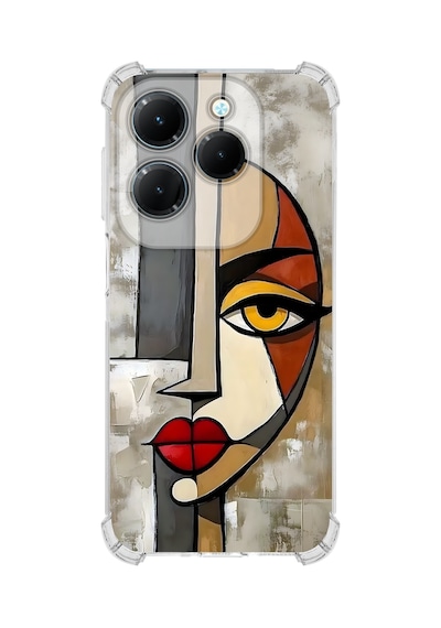 Printify Infinix Hot 40 İle Uyumlu Şeffaf Silikon Kılıf Uv Baskılı Esnek Tpu Kapak Çözüm No6
