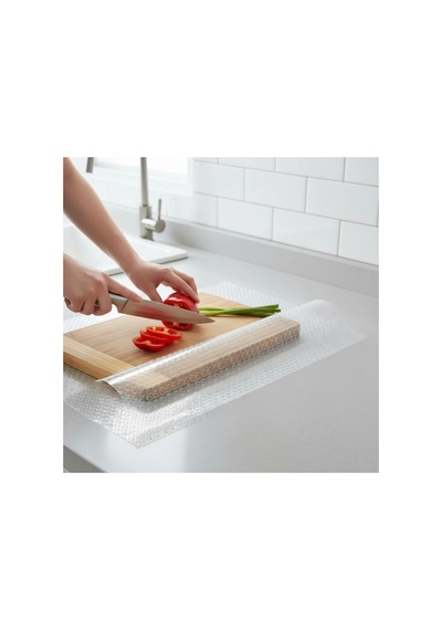 Şeffaf Kaydırmaz Dolap İçi Raflık Koruyucu Çekmece Örtüsü 45x300 Cm Pvc Eva Çok Renkli