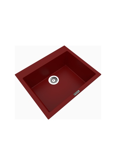 Polex Cristalüx Granit Evye P-X60 Bordo Tezgah Altı Ve Tezgah Üstü Kare Mutfak Evyesi 60x50 CM