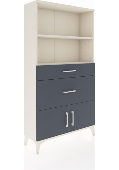 Arges Dolap 2 Raflı 2 Çekmeceli 2 Kapaklı 88x30x163 Aytaşı-antrasit Aytası