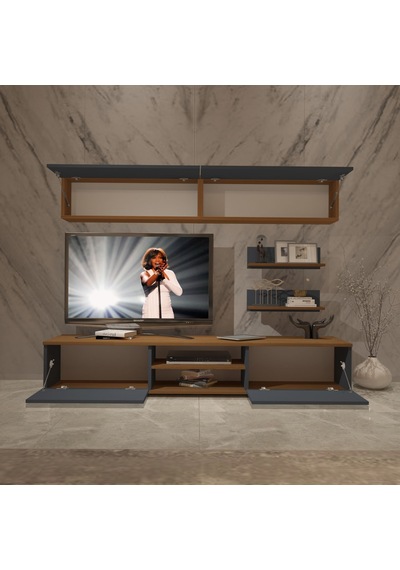 Decoraktiv Eko 5 Mdf Dvd Tv Ünitesi Tv Sehpası Ceviz - Antrasit