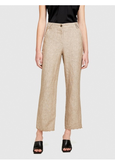 Sisley Keten Paçaları Dikişsiz Düz Paça Çizgisiz Pantolon Kadın Siyah Mix Pantolon - 324p4nthlf055